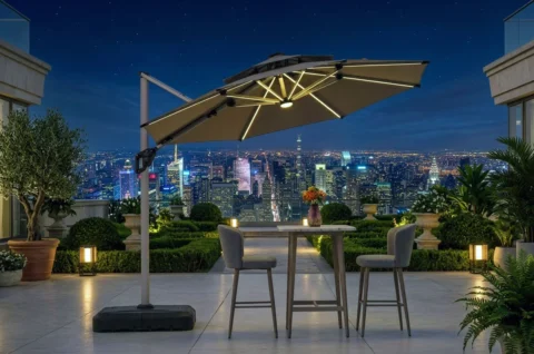 威尼斯太陽能圓形羅馬傘