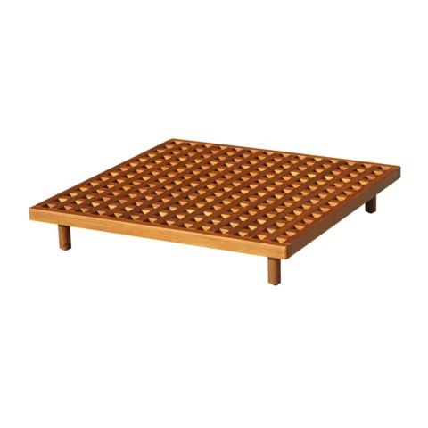 棋格 柚木咖啡桌
