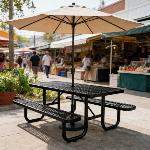 鍍鋅金屬全包膠啤酒桌