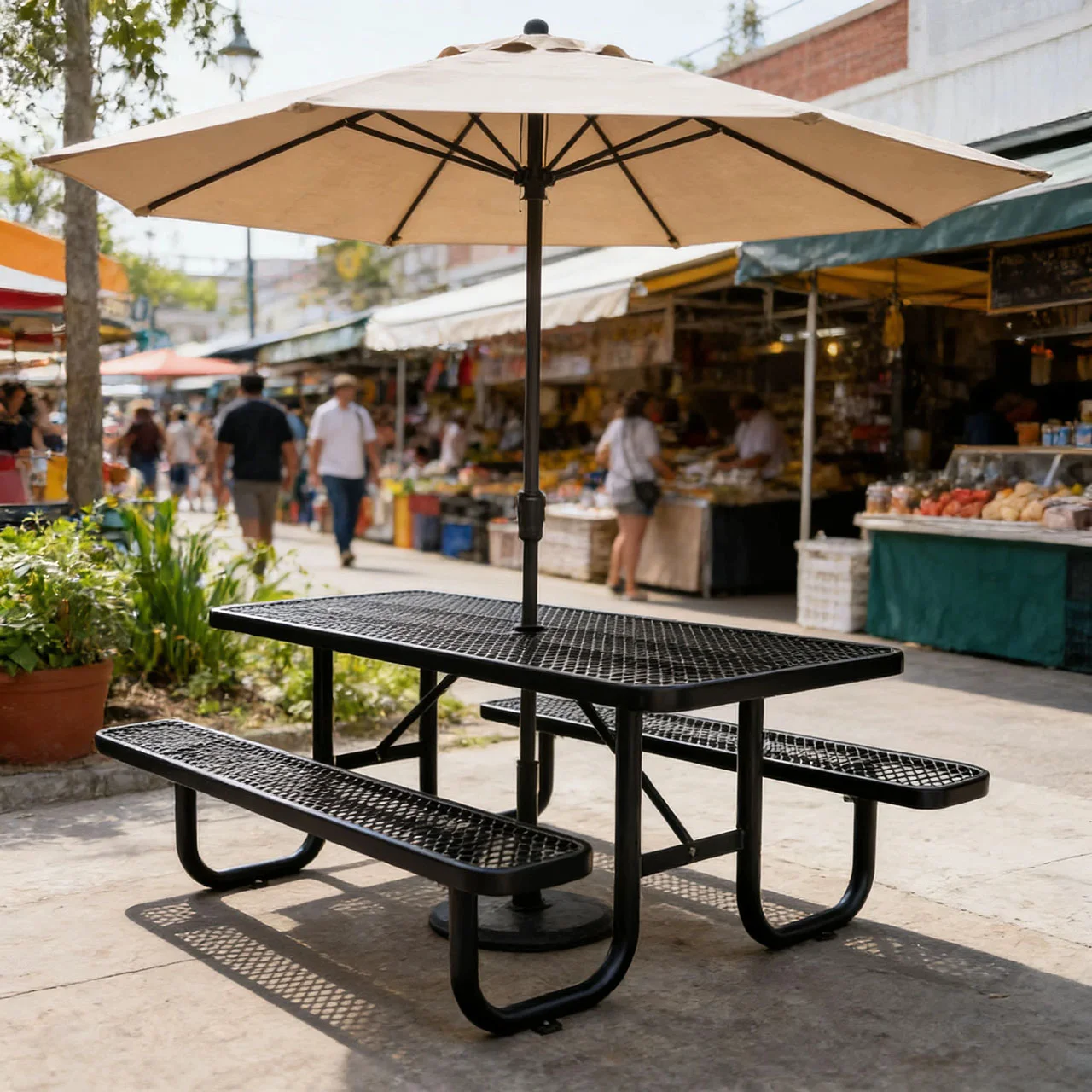 鍍鋅金屬全包膠啤酒桌