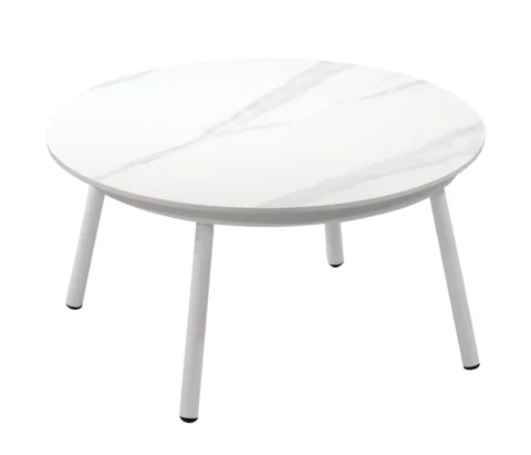岩板圓形咖啡桌（白色）