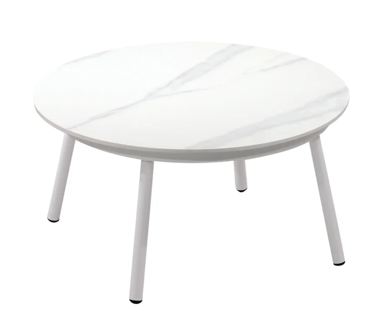 岩板圓形咖啡桌（白色）