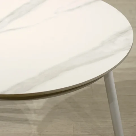 岩板圓形咖啡桌（白色）