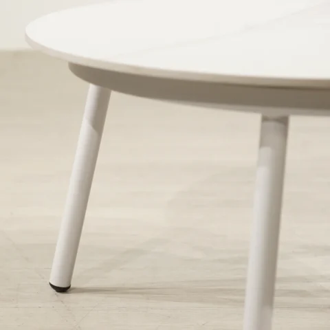 岩板圓形咖啡桌（白色）