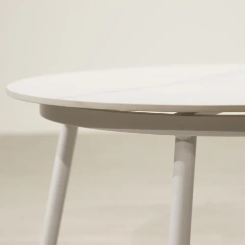 岩板圓形咖啡桌（白色）