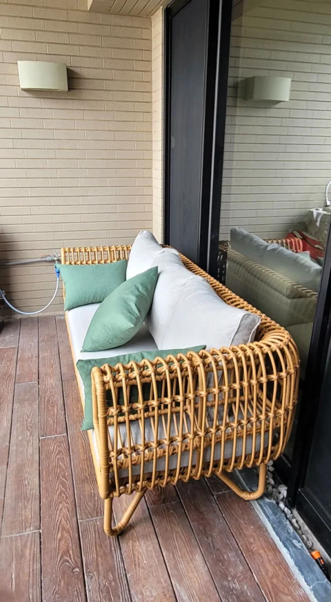 阿斯頓雙人藤編沙發