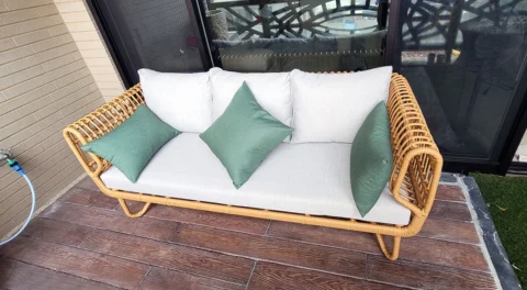 阿斯頓雙人藤編沙發