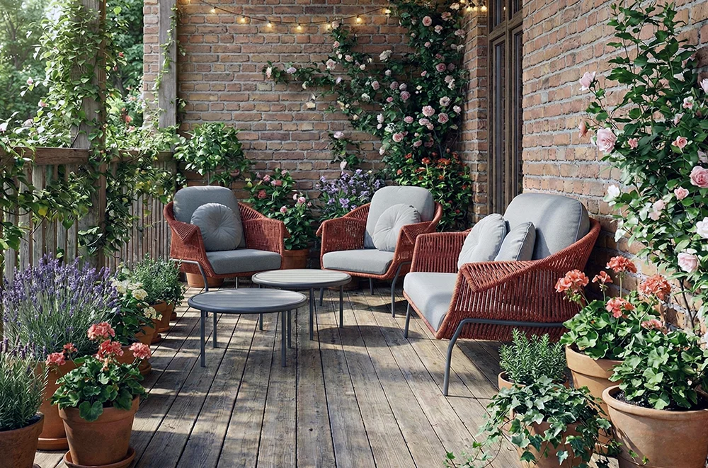 私宅後花園的戶外沙發