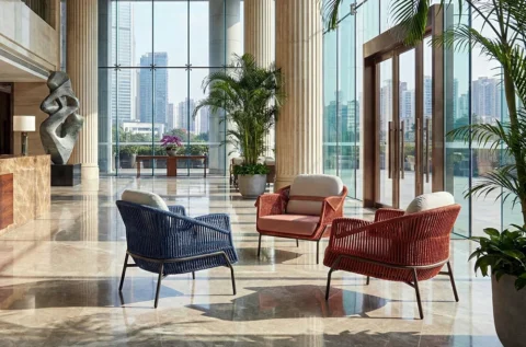 為大器商空增豔的織繩沙發