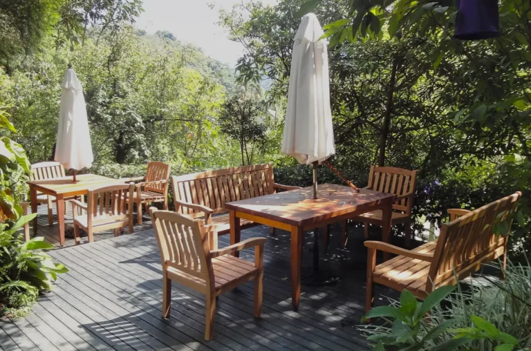 teak outdoor furniture table and chair