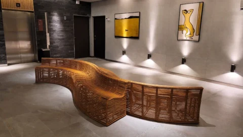 S型 天然藤長凳