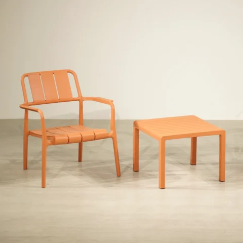 安妮 休閒椅&茶几-橘色