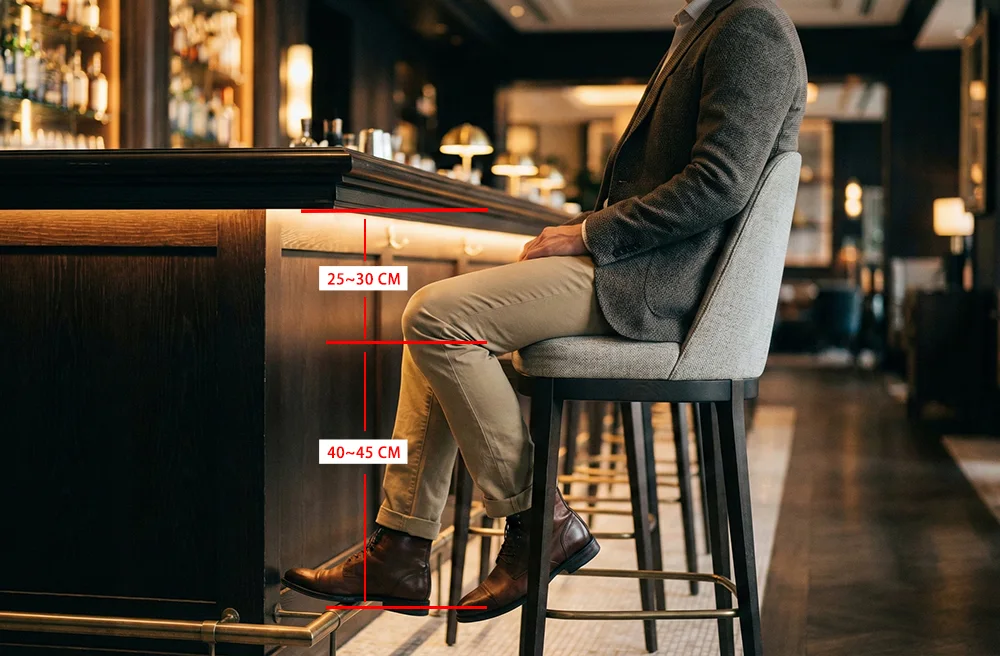 高腳桌椅搭配黃金尺寸法則