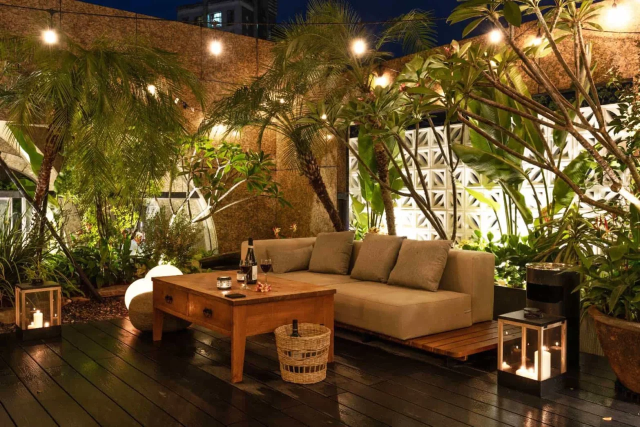 完美的陽台佈置包含燈光設計