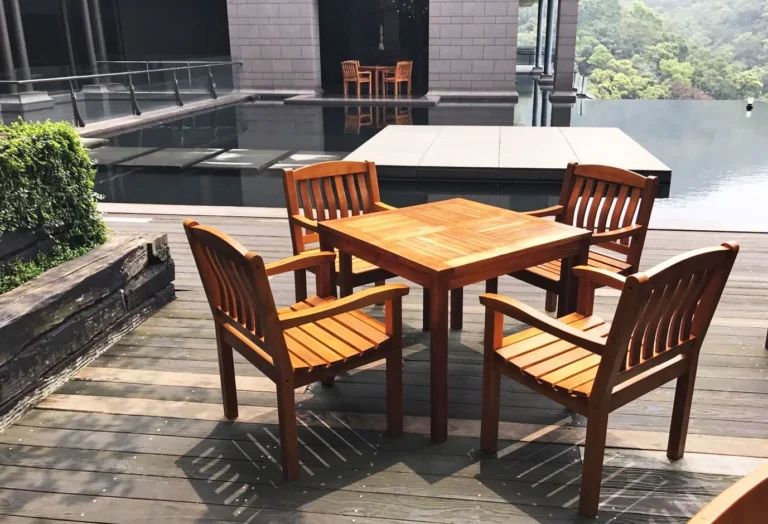 teak outdoor furniture table and chair